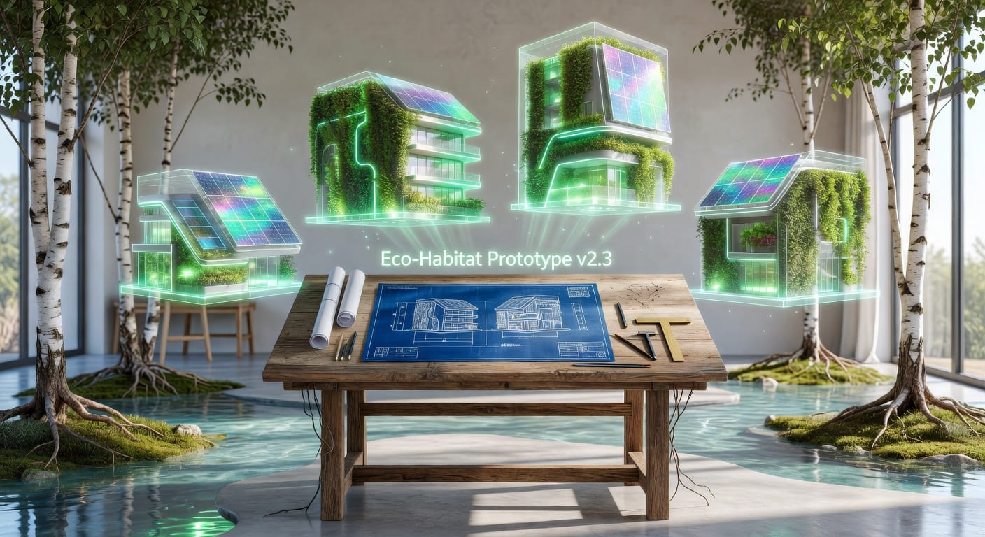 De kracht van AI in architectuur: holografische ontwerpen voor duurzame gebouwen.